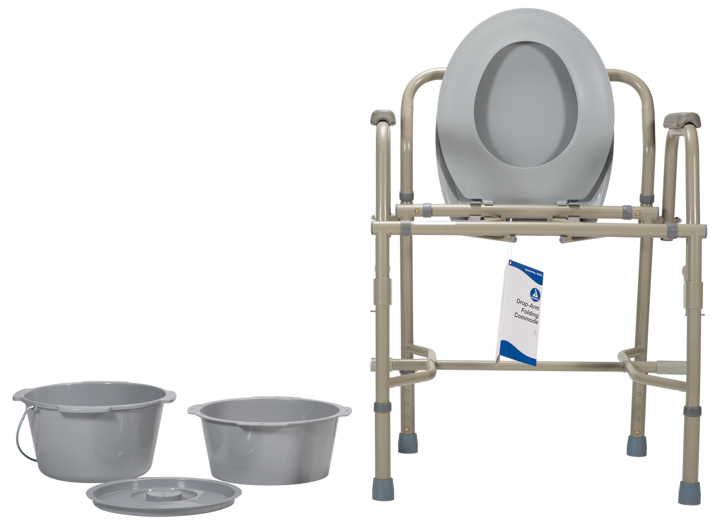 Dynarex - Drop-Arm Folding Commode