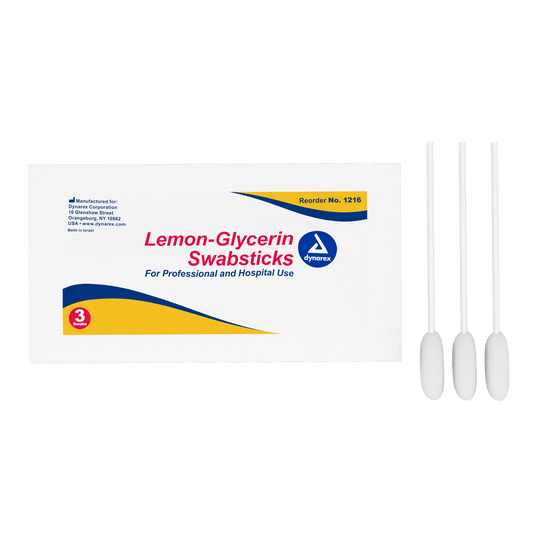 Dynarex - Lemon-Glycerin Swabsticks, 3 swabsticks per packet