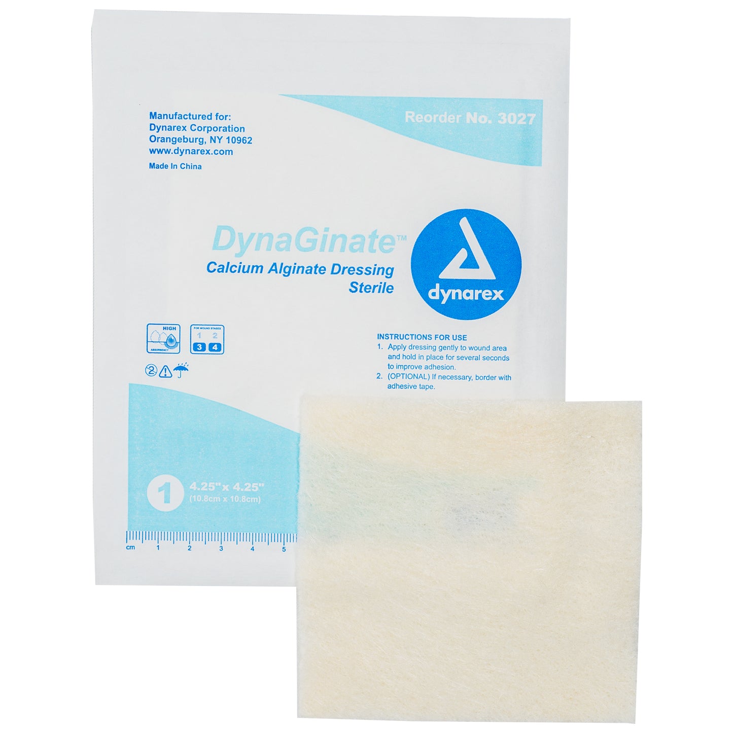 DynaGinate Calcium Alginate Dressing - 4.25″×4.25″