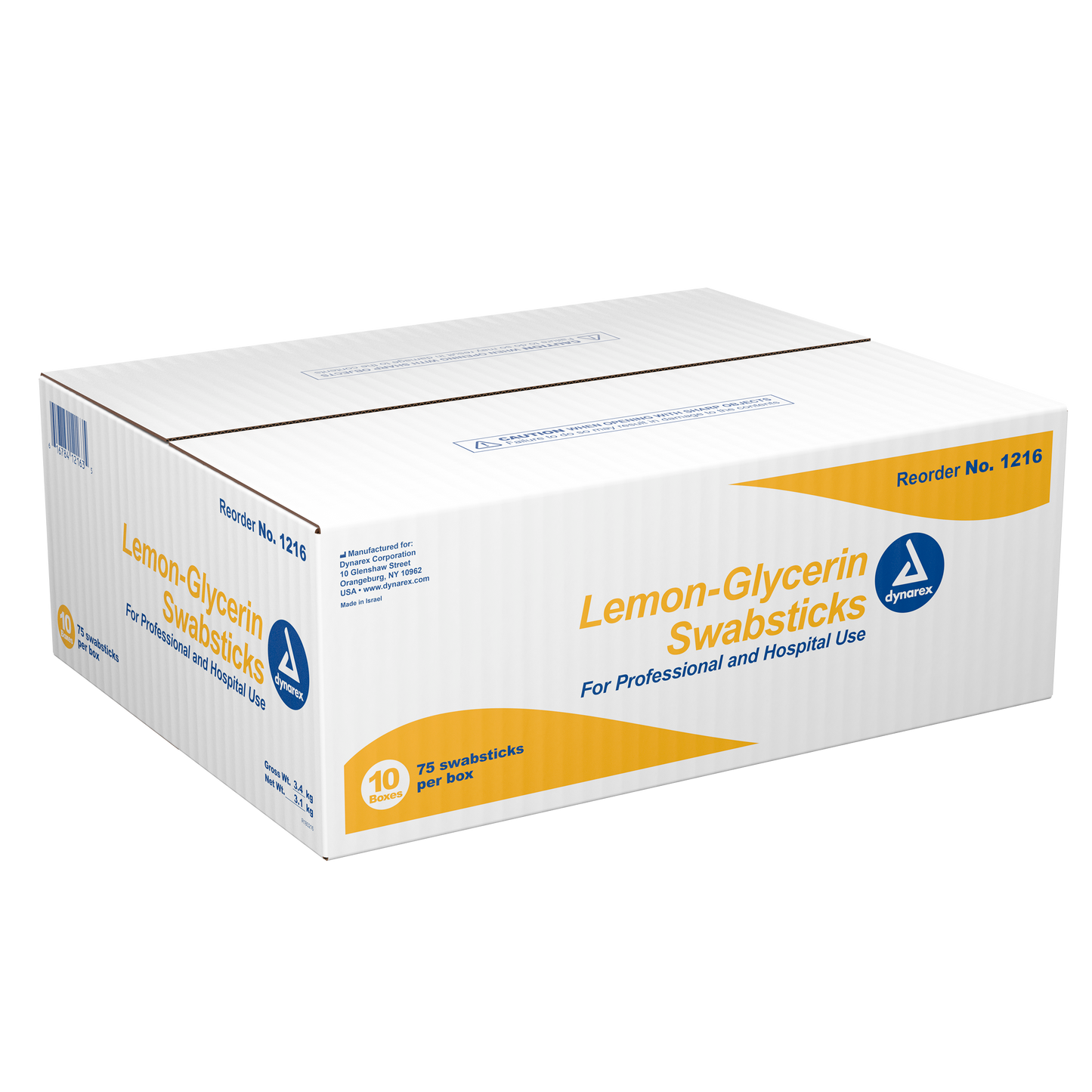 Dynarex - Lemon-Glycerin Swabsticks, 3 swabsticks per packet