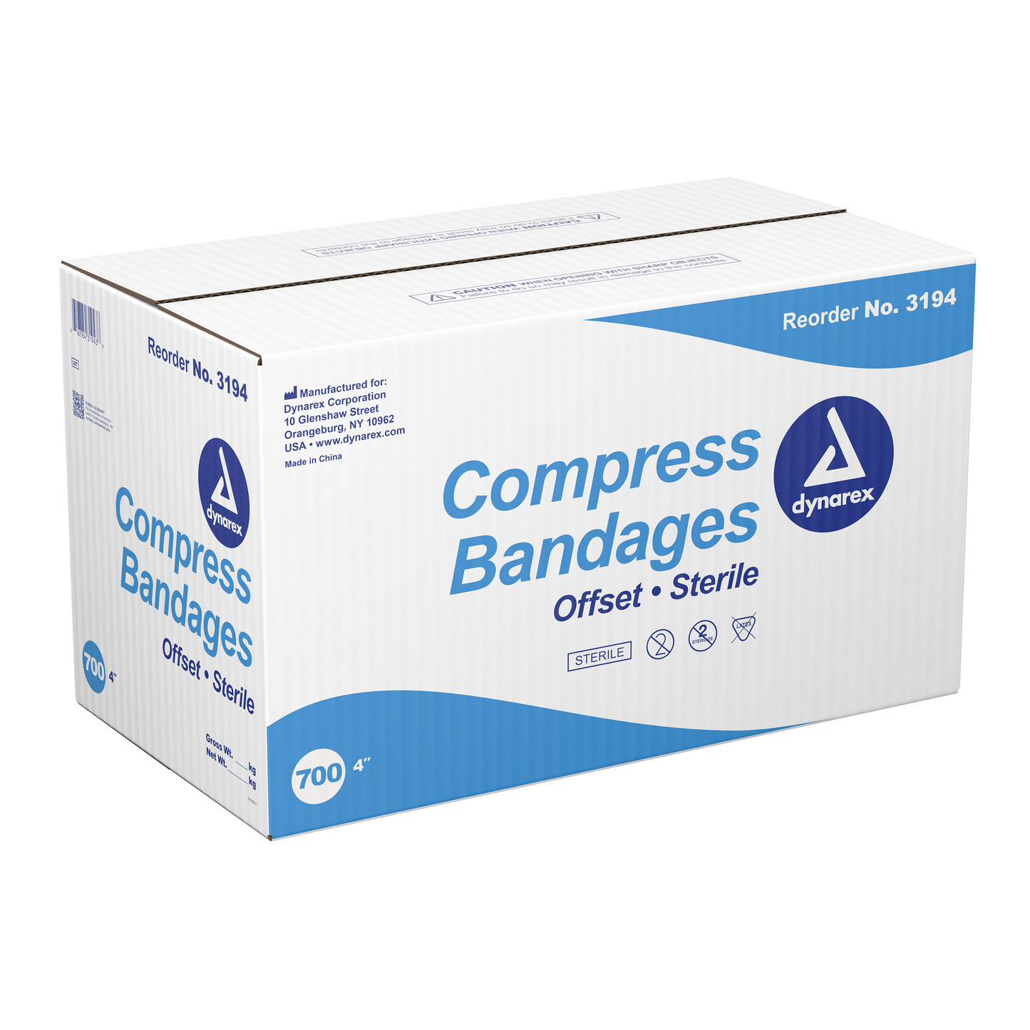 Dynarex - Compress Bandage, 4", Case of 700
