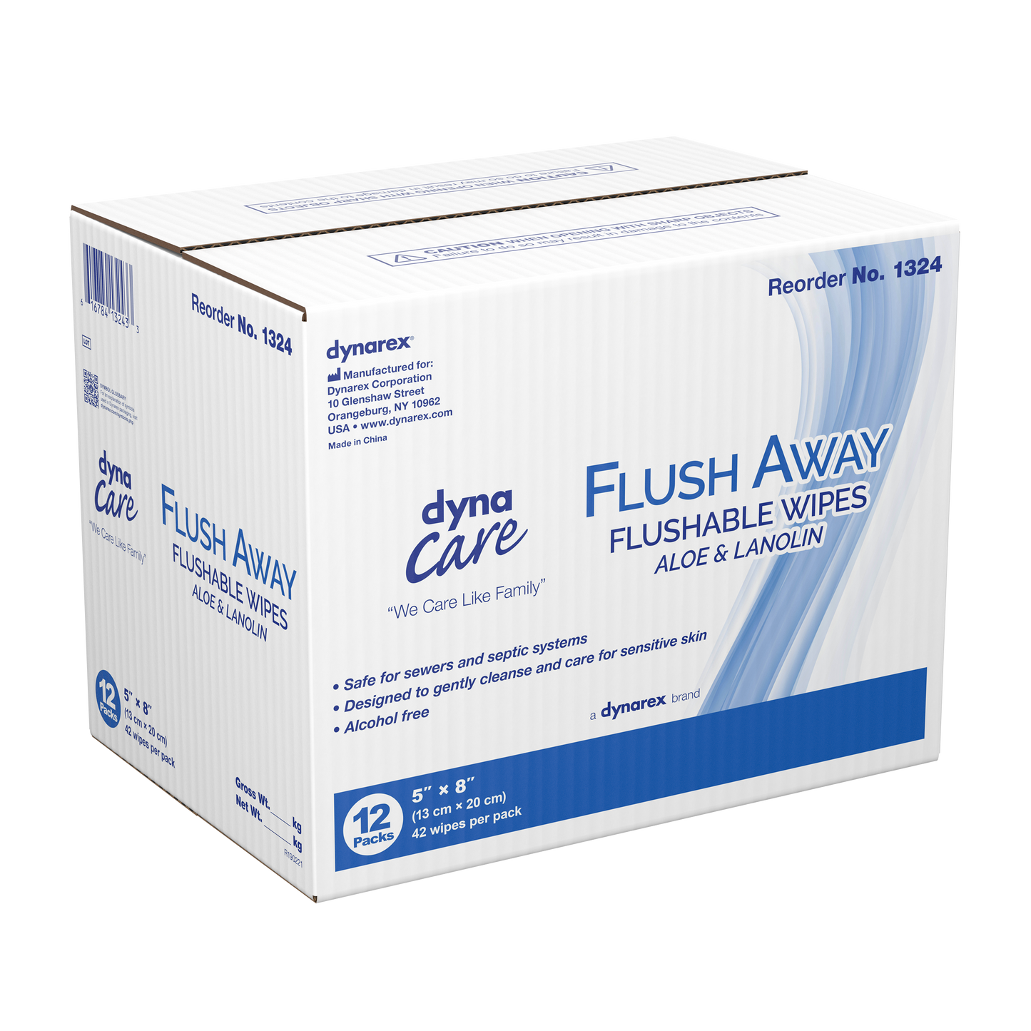 Dynarex - Flushable Wipes (Junior) Flow Pack, 5" x 8"