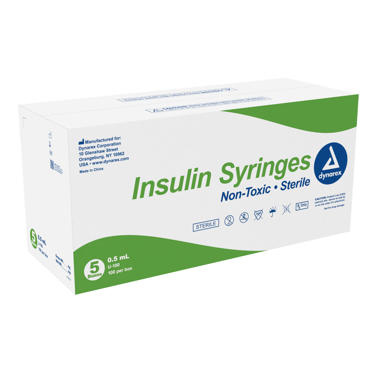 Dynarex - Insulin Syringe N/S - Individual Wrapped - .5cc