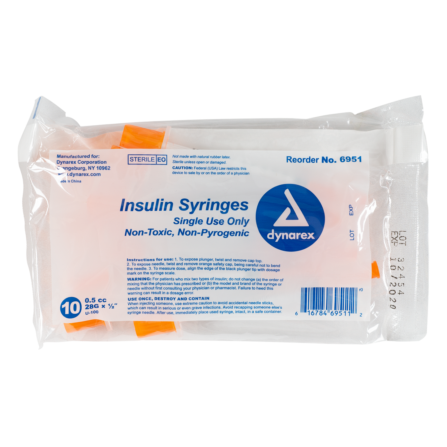 Dynarex - Insulin Syringe N/S - .5cc