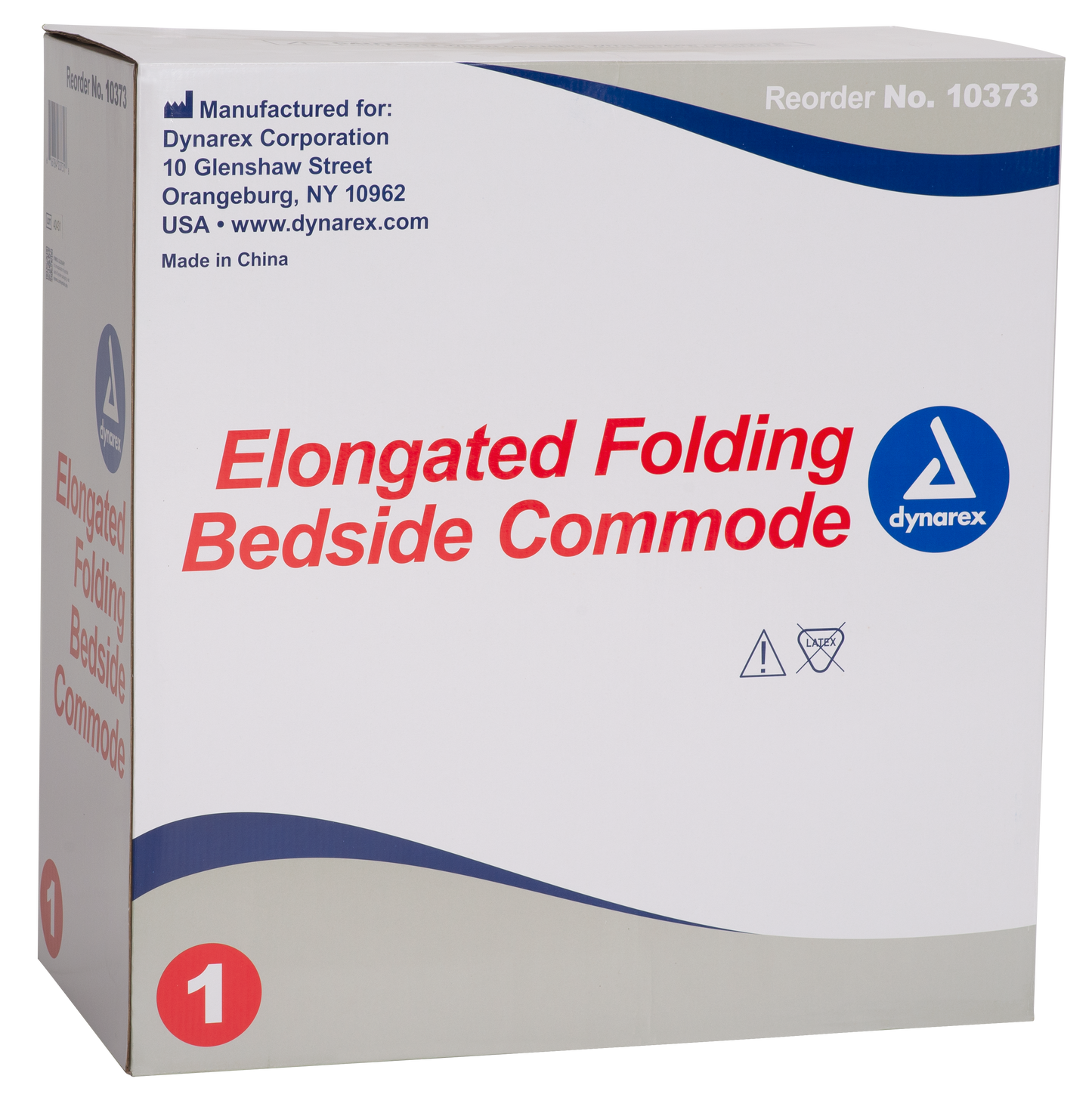 Dynarex - Elongated Folding Bedside Commode
