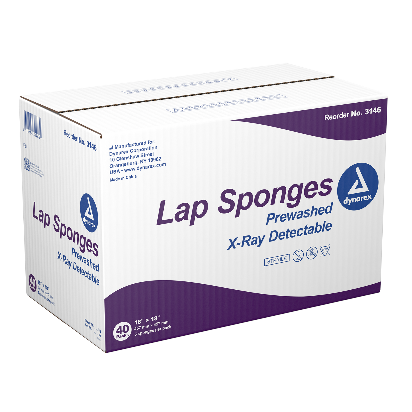Dynarex - Pre-washed Sterile Lap Sponge