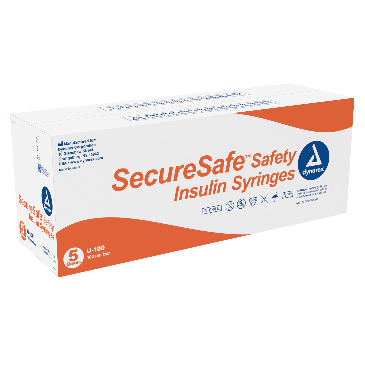 SecureSafe Safety Insulin Syringe - 29G, 1/2" needle