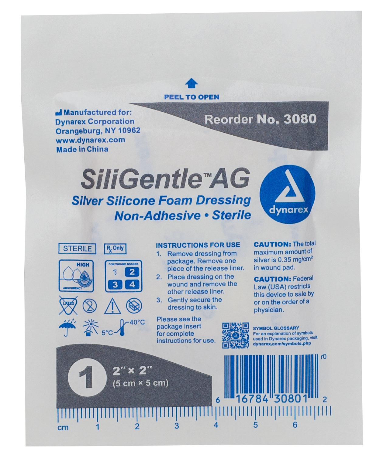 SiliGentle AG Silver Silicone Foam Dressing