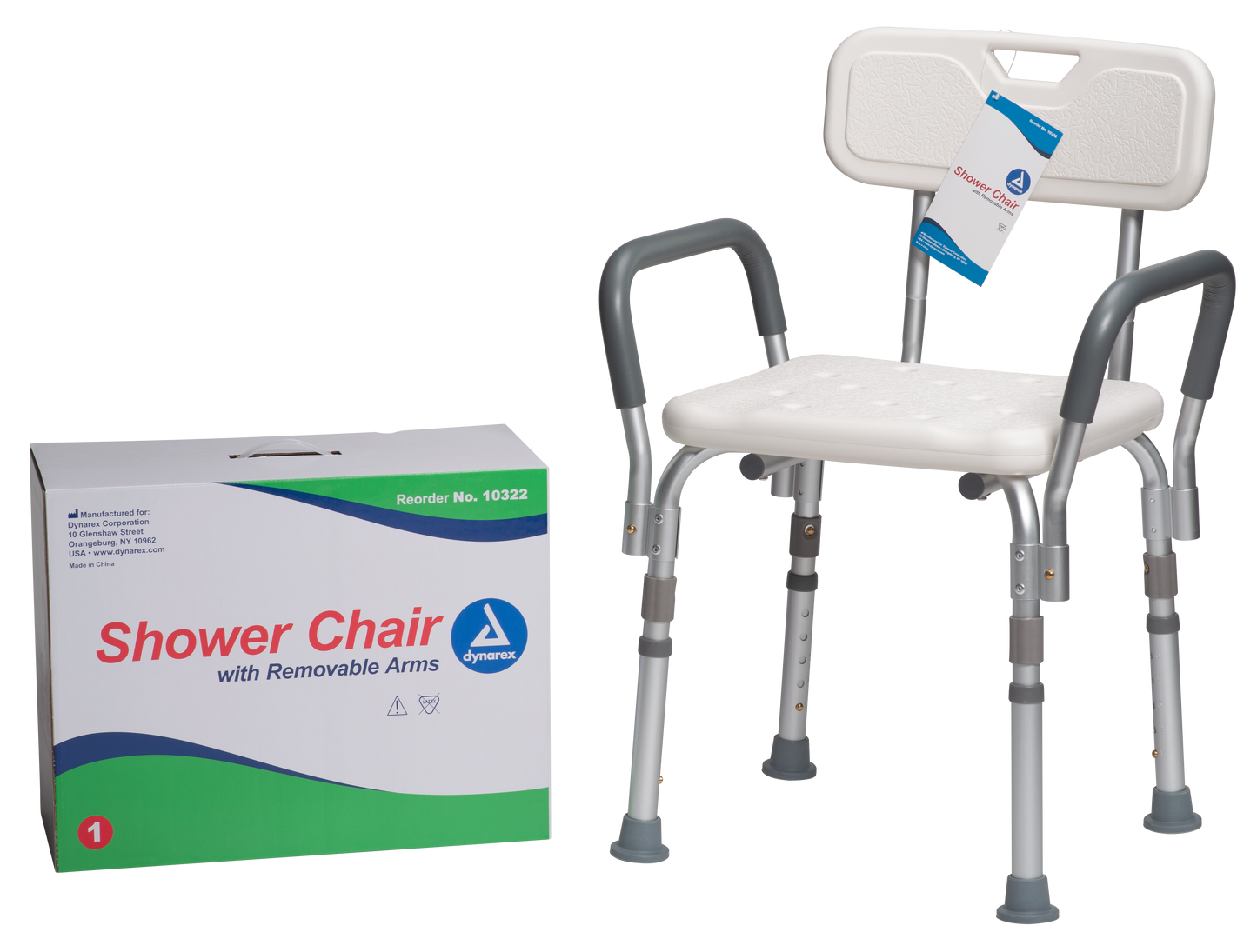 Dynarex - Shower Chair with Removable Back and Arms