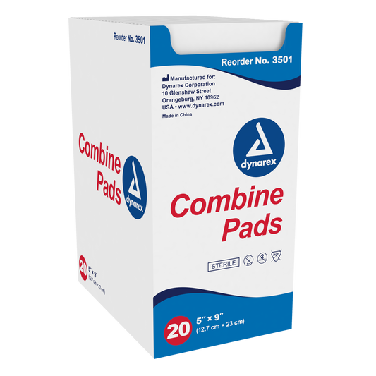 Dynarex - Combine Pads 1/pouch - Sterile, 5" x 9"