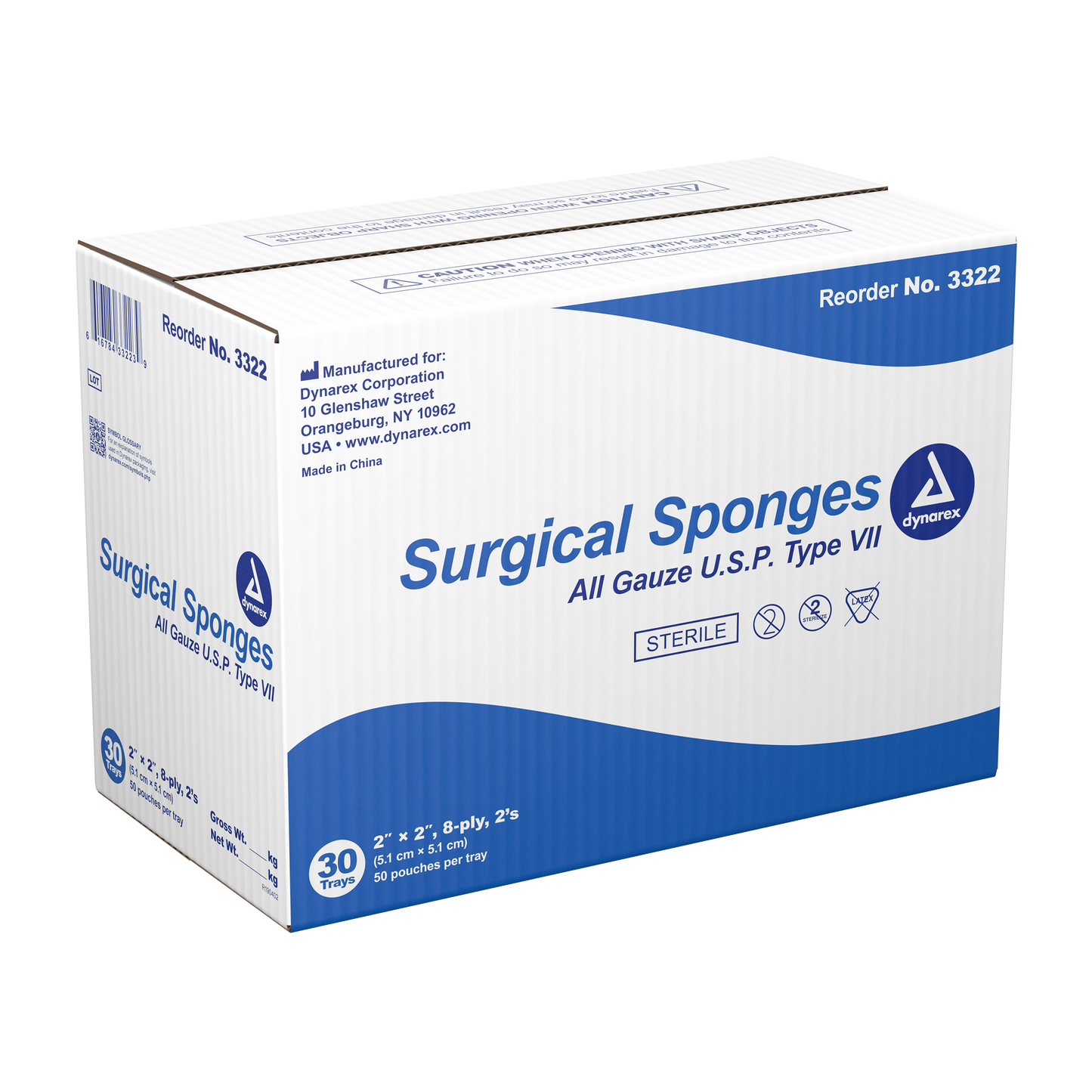 Dynarex - Surgical Gauze Sponge Sterile 2's 2"x 2" 8 Ply