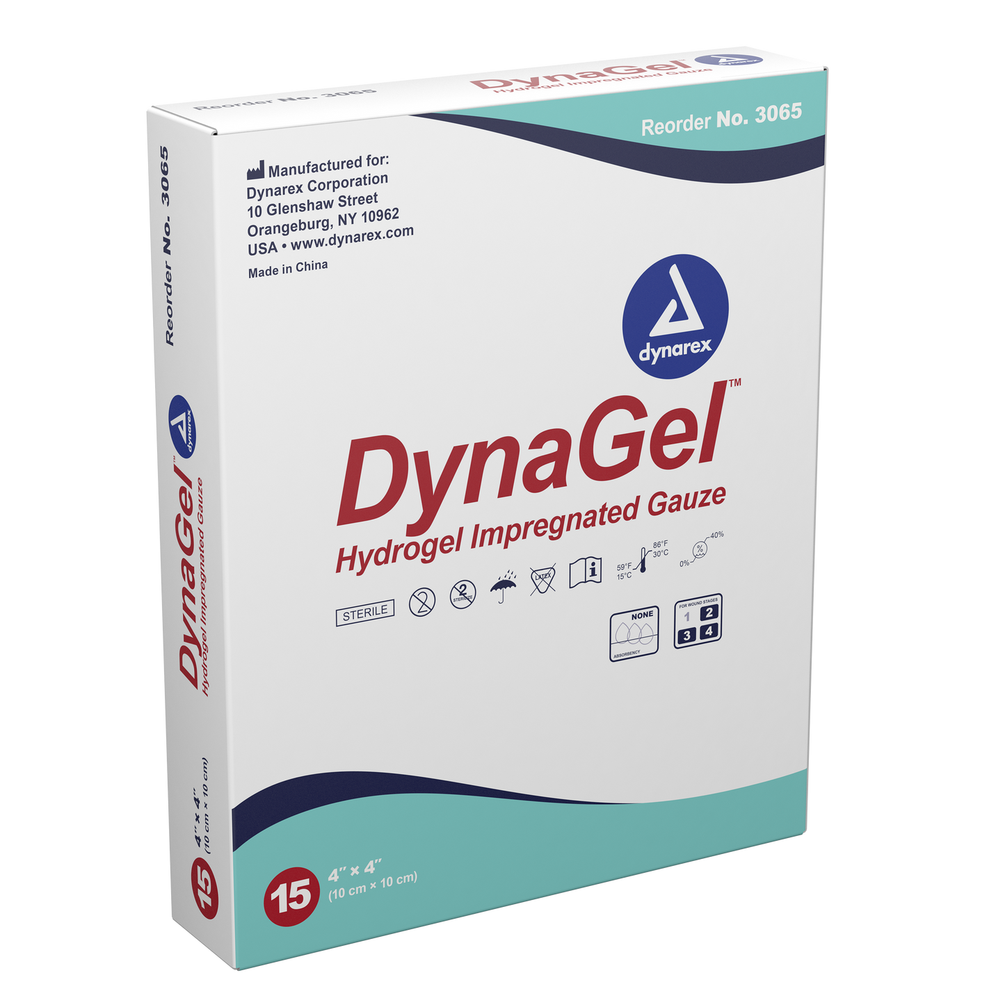 DynaGel Hydrogel Impregnated Gauze Dressing - 4"x4"