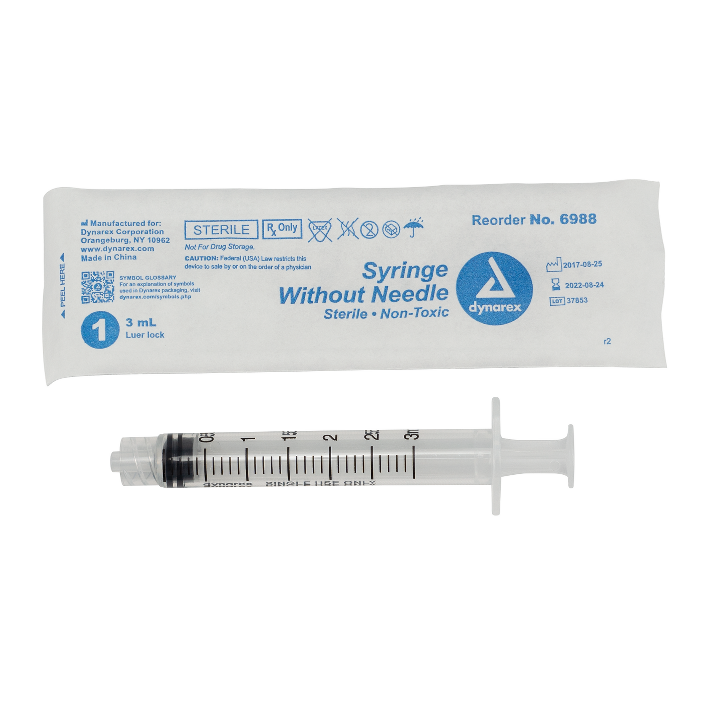 Dynarex - Syringe - Luer Lock 3cc - Clearance Short Shelf Life