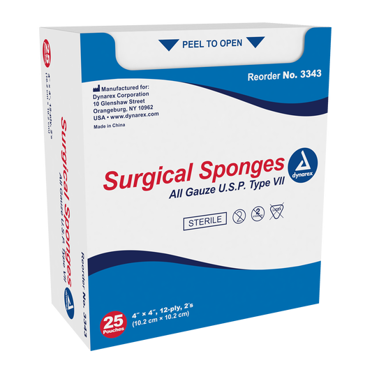 Dynarex - Surgical Gauze Sponge Sterile 2's 4"x 4" 12 Ply