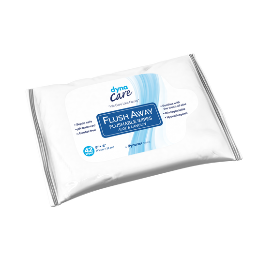 Dynarex - Flushable Wipes (Junior) Flow Pack, 5" x 8"