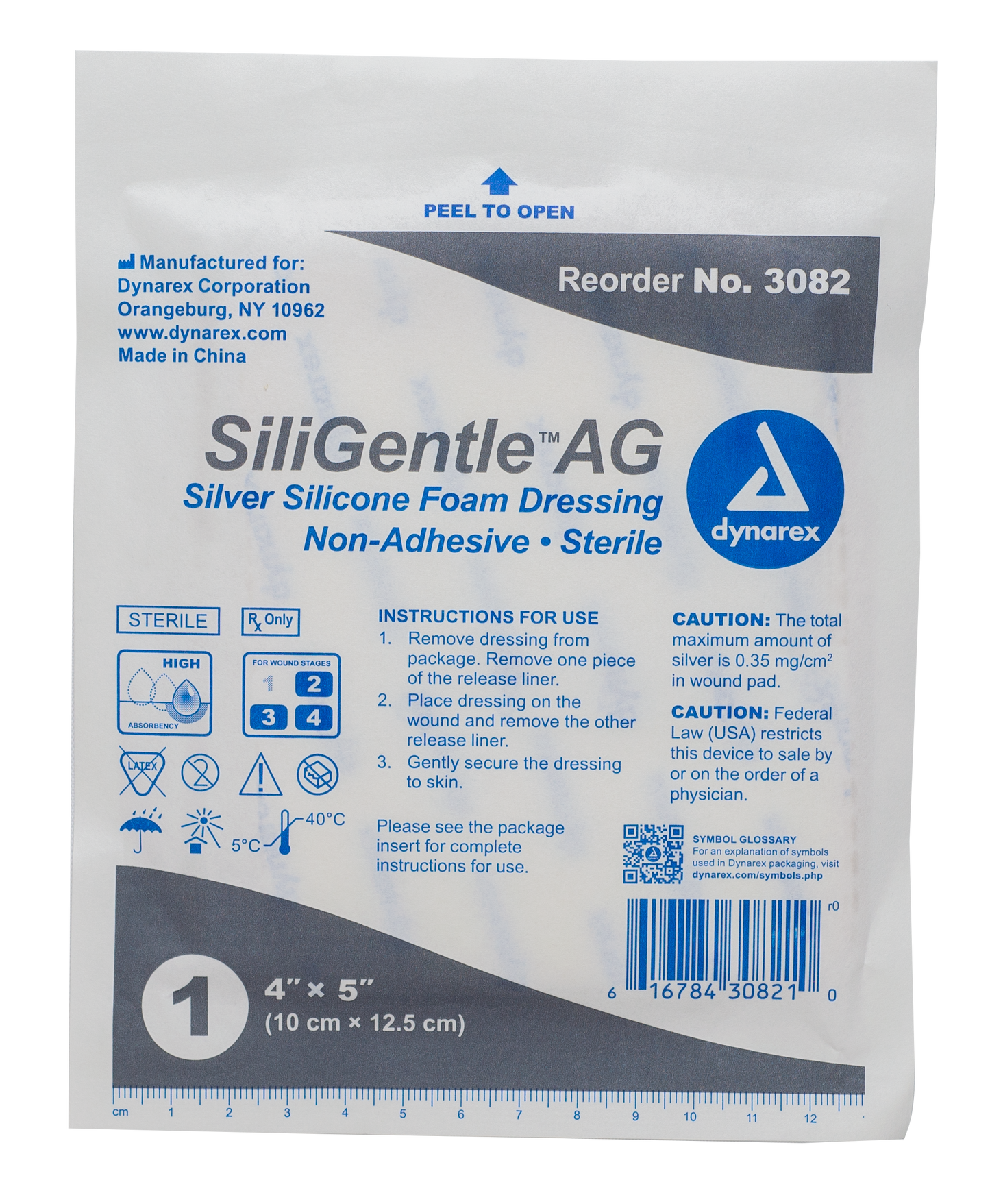 SiliGentle AG Silver Silicone Foam Dressing
