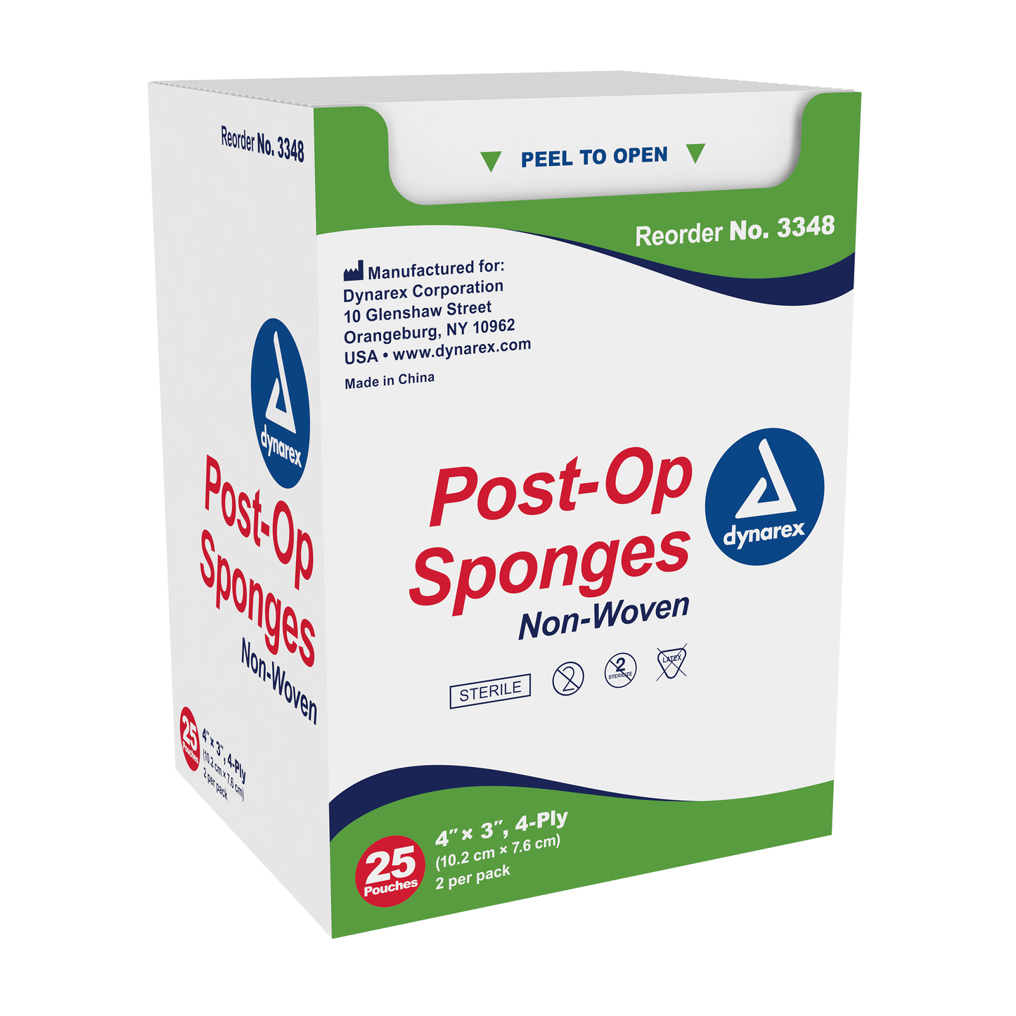 Dynarex - Post-Op Sponge 4 Ply Sterile 2's