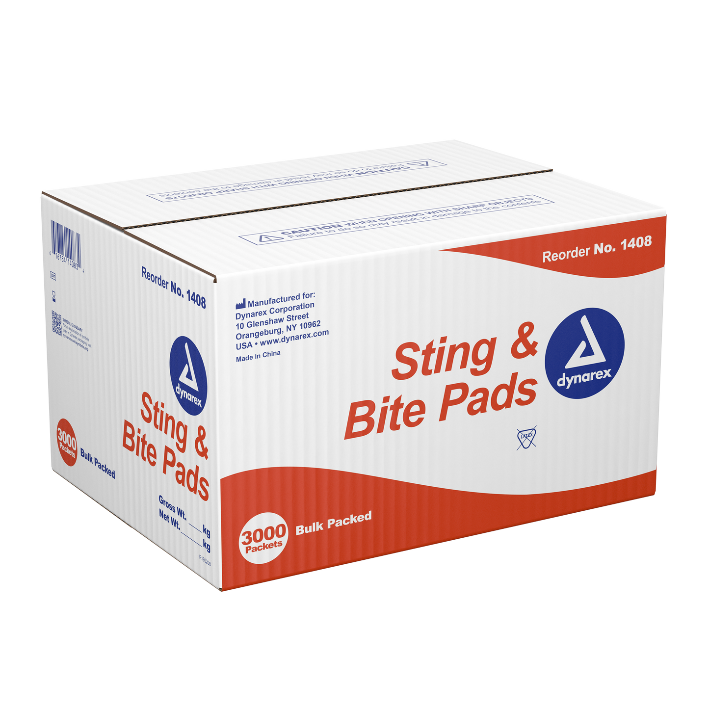 Dynarex - Sting & Bite Pad, Bulk Pack, 3000/case