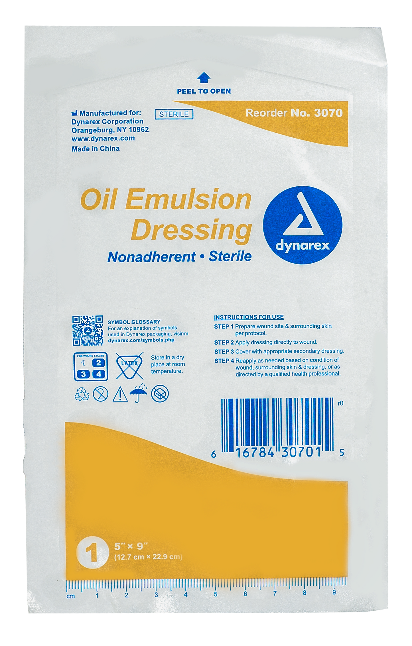 Dynarex - Oil Emulsion Dressing - 5"x9"