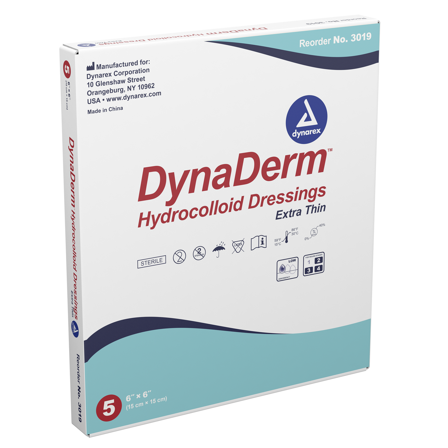 DynaDerm Hydrocolloid Dressing - X-Thin - 6"x6"