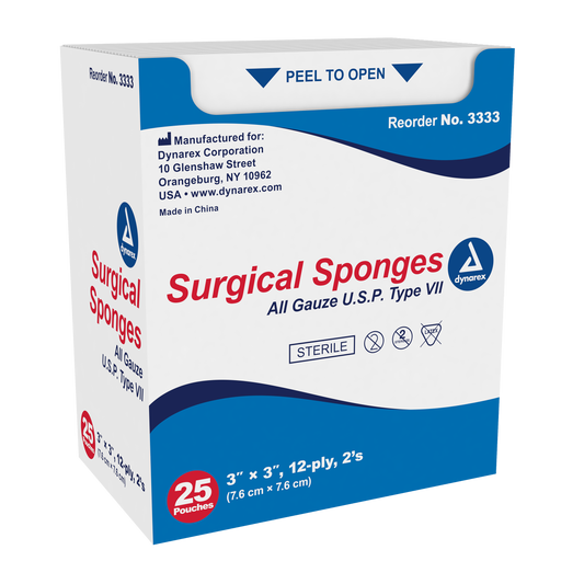 Dynarex - Surgical Gauze Sponge Sterile 2's 3"x 3" 12 Ply
