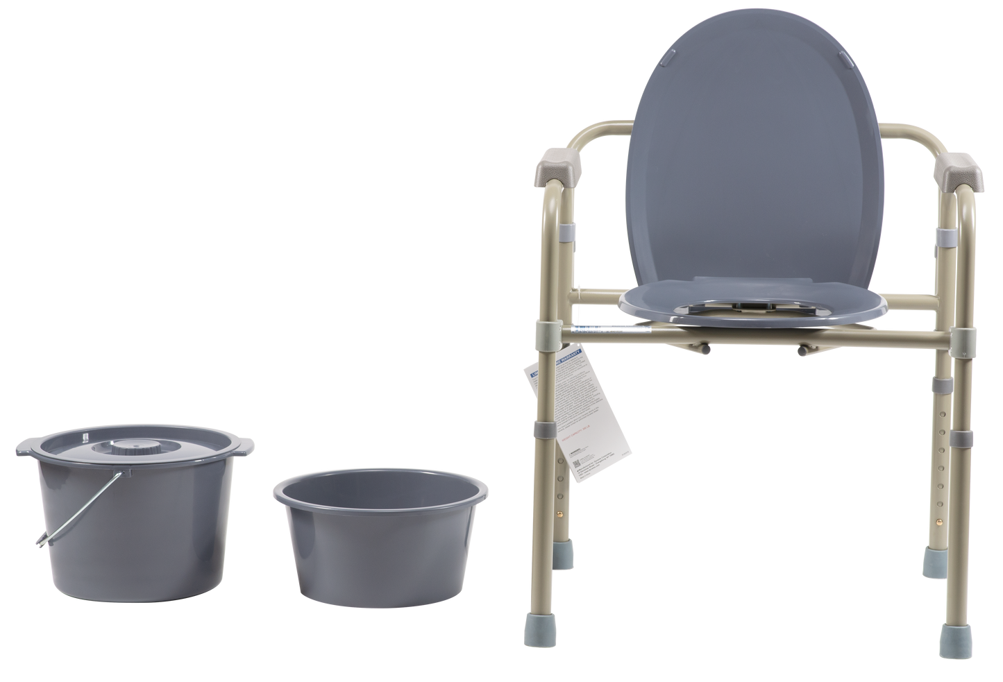 Dynarex - Elongated Folding Bedside Commode