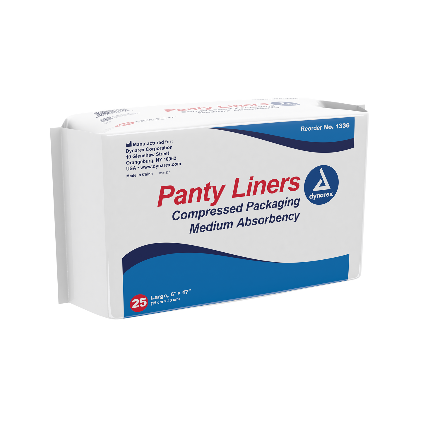 Dynarex - Panty Liners w/ Adhesive Tab 6" x 17" (18 g)