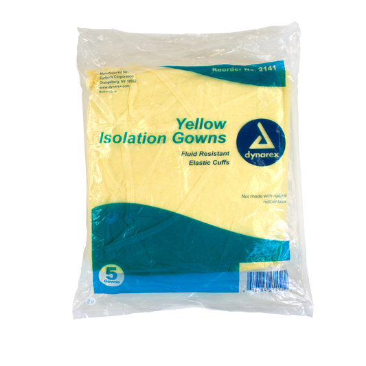 Dynarex - Isolation Gown Fluid Resistant Universal, Yellow