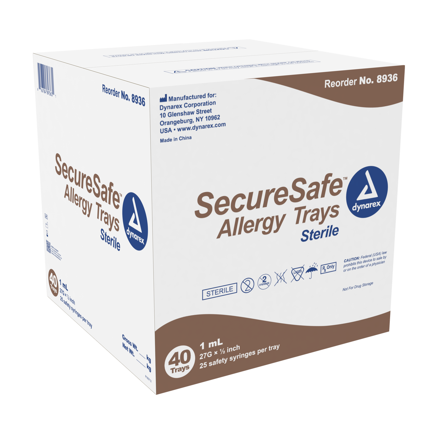 SecureSafe Allergy Safety Syringe Tray - 1cc - 27G, 1/2" needle