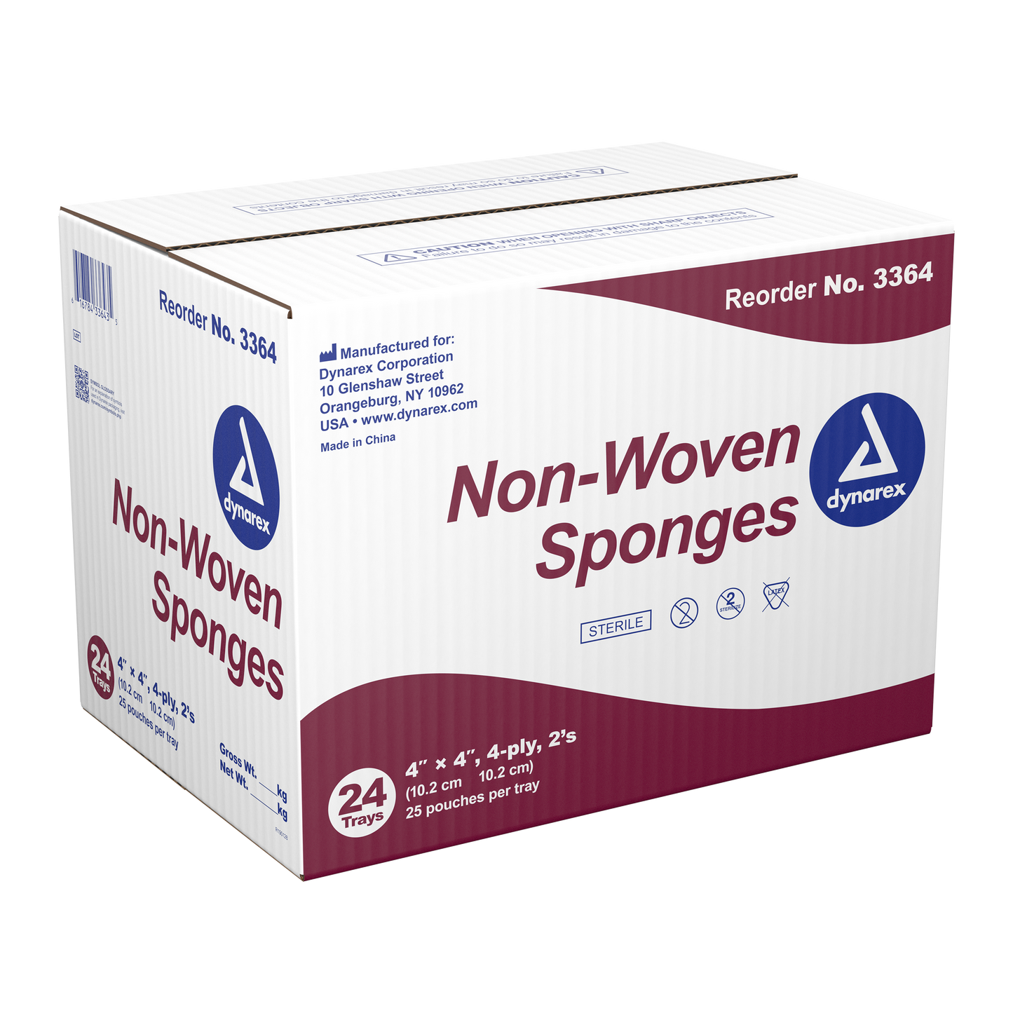 Dynarex - Non-Woven Sponge Sterile 2's 4"x 4" 4 Ply
