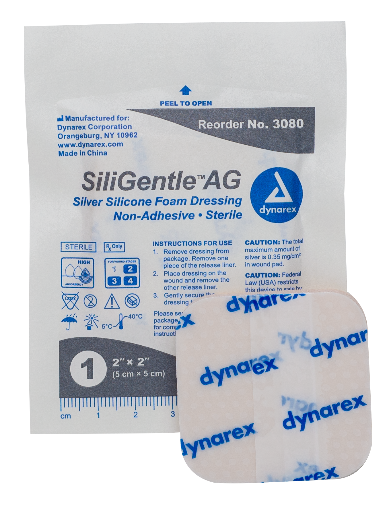 SiliGentle AG Silver Silicone Foam Dressing