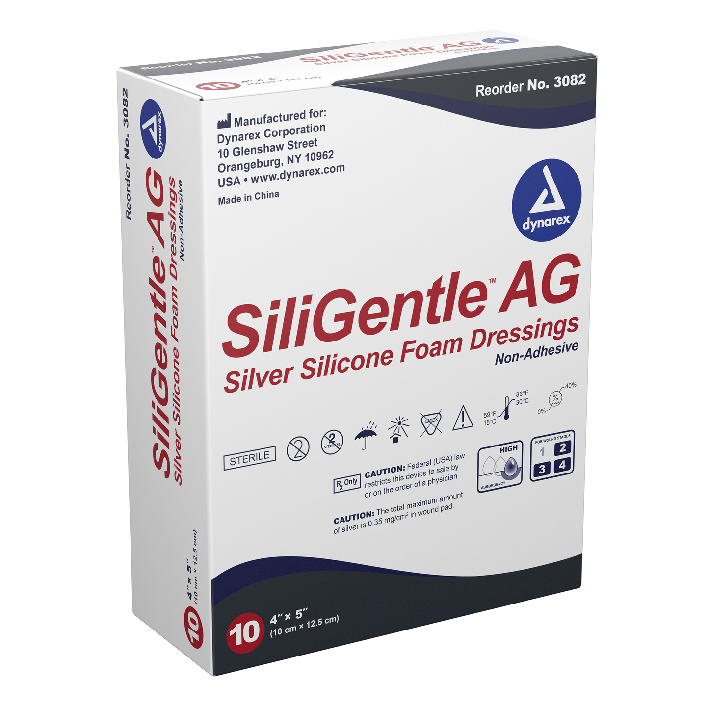 SiliGentle AG Silver Silicone Foam Dressing