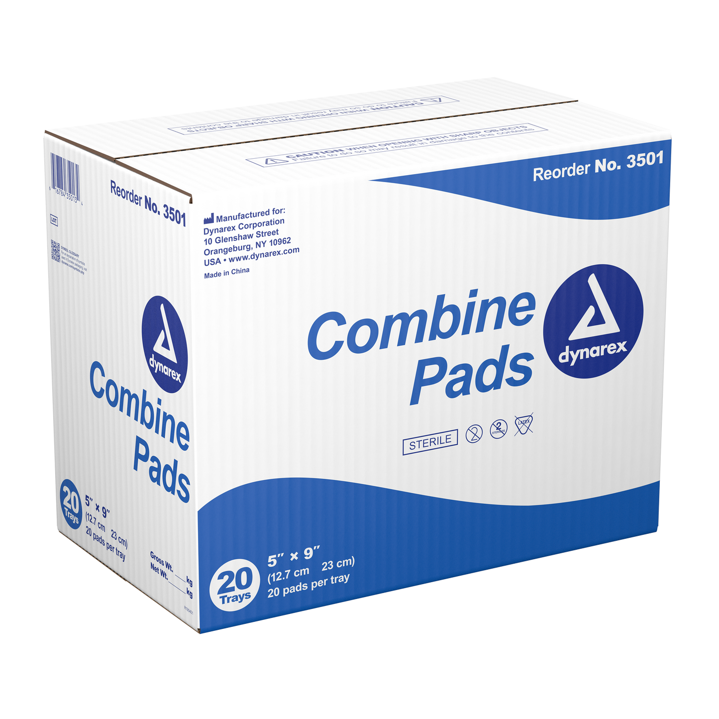 Dynarex - Combine Pads 1/pouch - Sterile, 5" x 9"