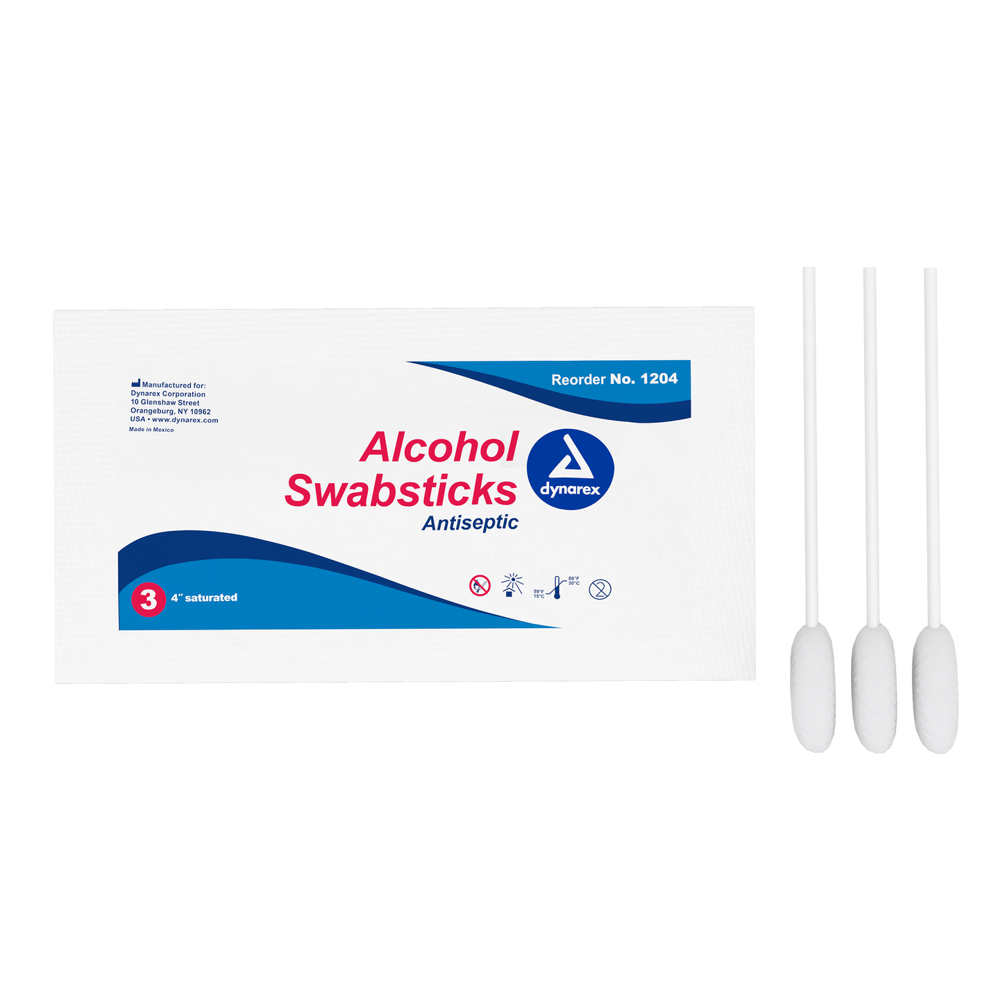 Dynarex -Alcohol Swabsticks, NS 4"