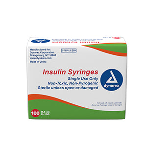 Dynarex - Insulin Syringe N/S - Individual Wrapped - .5cc