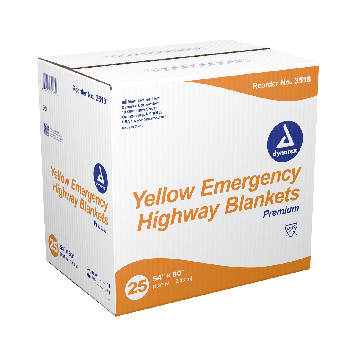 Dynarex Yellow Emergency Highway Blanket (premium) 54"x80" GoBioMed