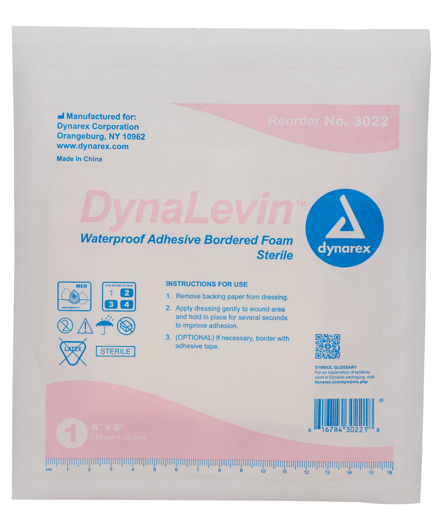 DynaLevin Waterproof Adhesive Bordered Foam Dressing