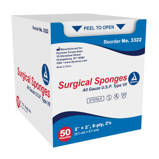 Dynarex - Surgical Gauze Sponge Sterile 2's 2"x 2"  8 Ply