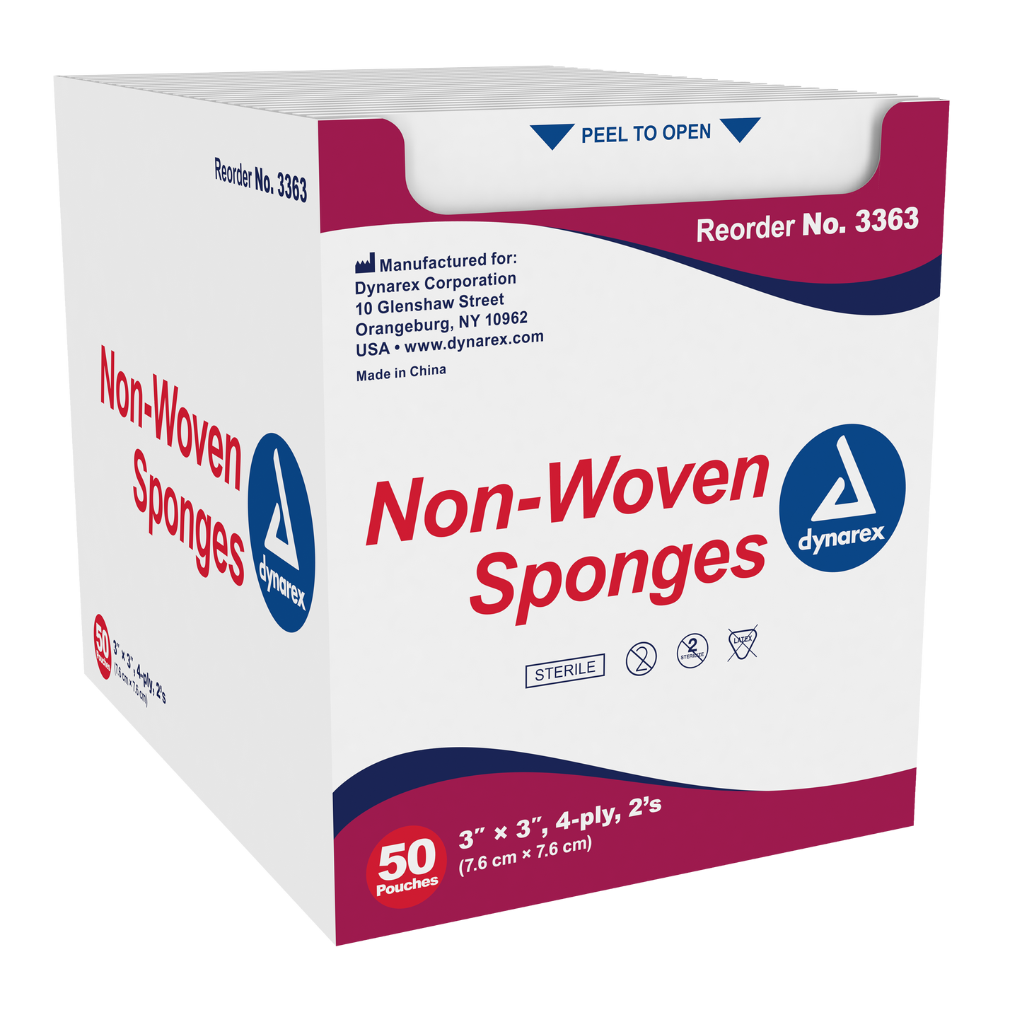 Dynarex - Non-Woven Sponge Sterile 2's 3"x 3" 4 Ply