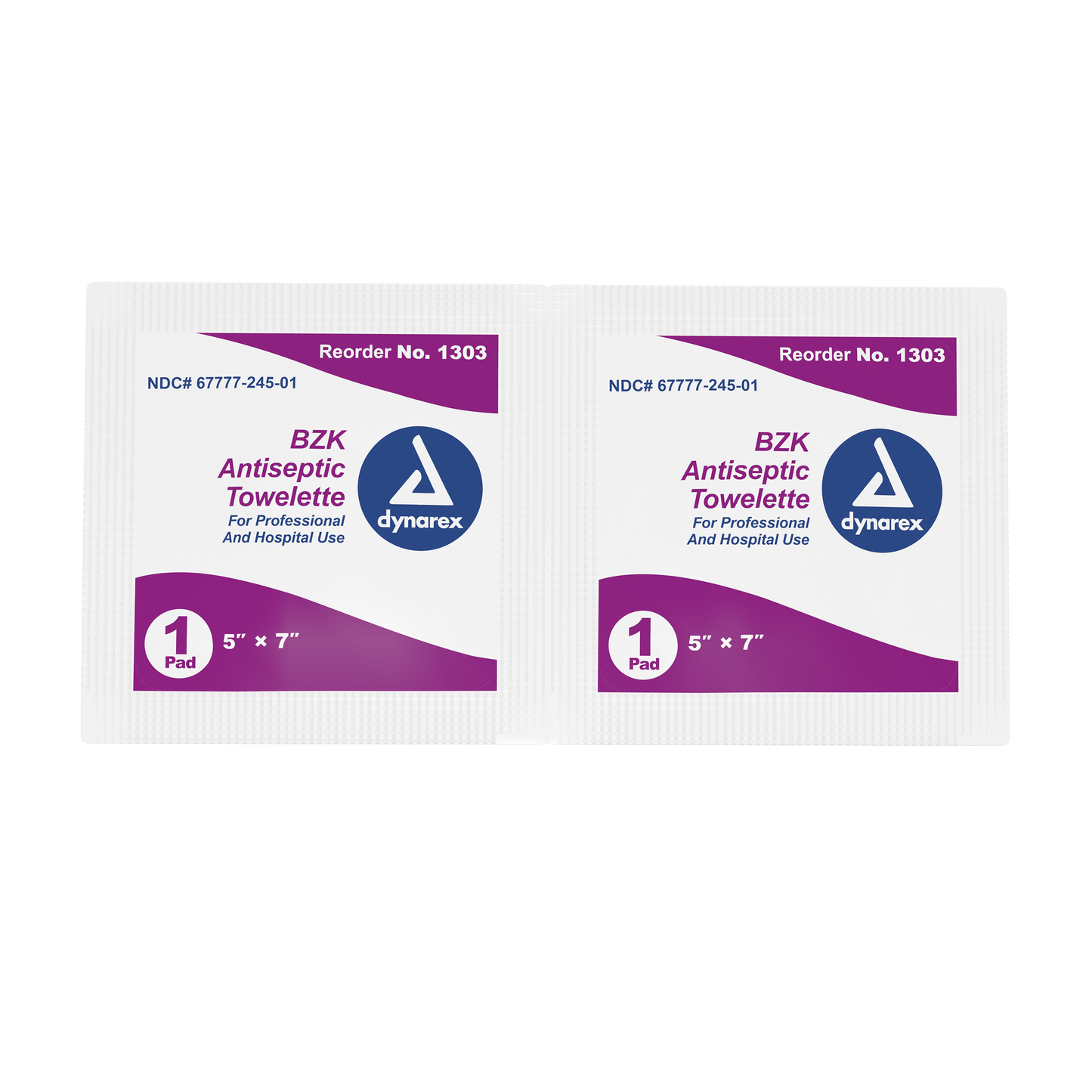 Dynarex - BZK Antiseptic Towelettes, 5" x 7"
