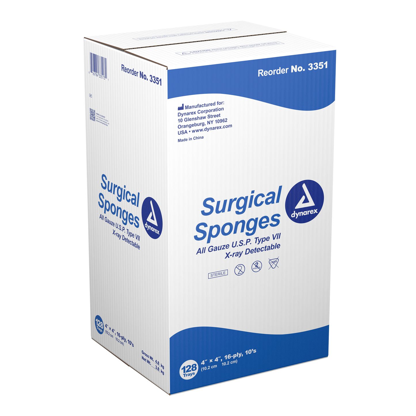 Dynarex - X-Ray Detectable Surgical Gauze Sponge Sterile 4" x 4"