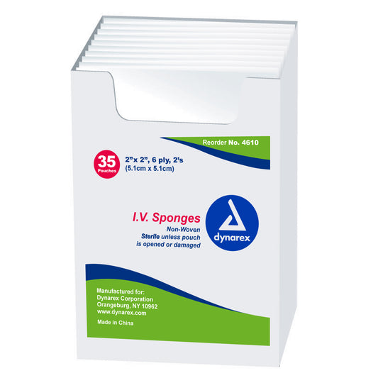 Dynarex - IV Sponge 2" x 2" - 6 Ply - 2/pouch