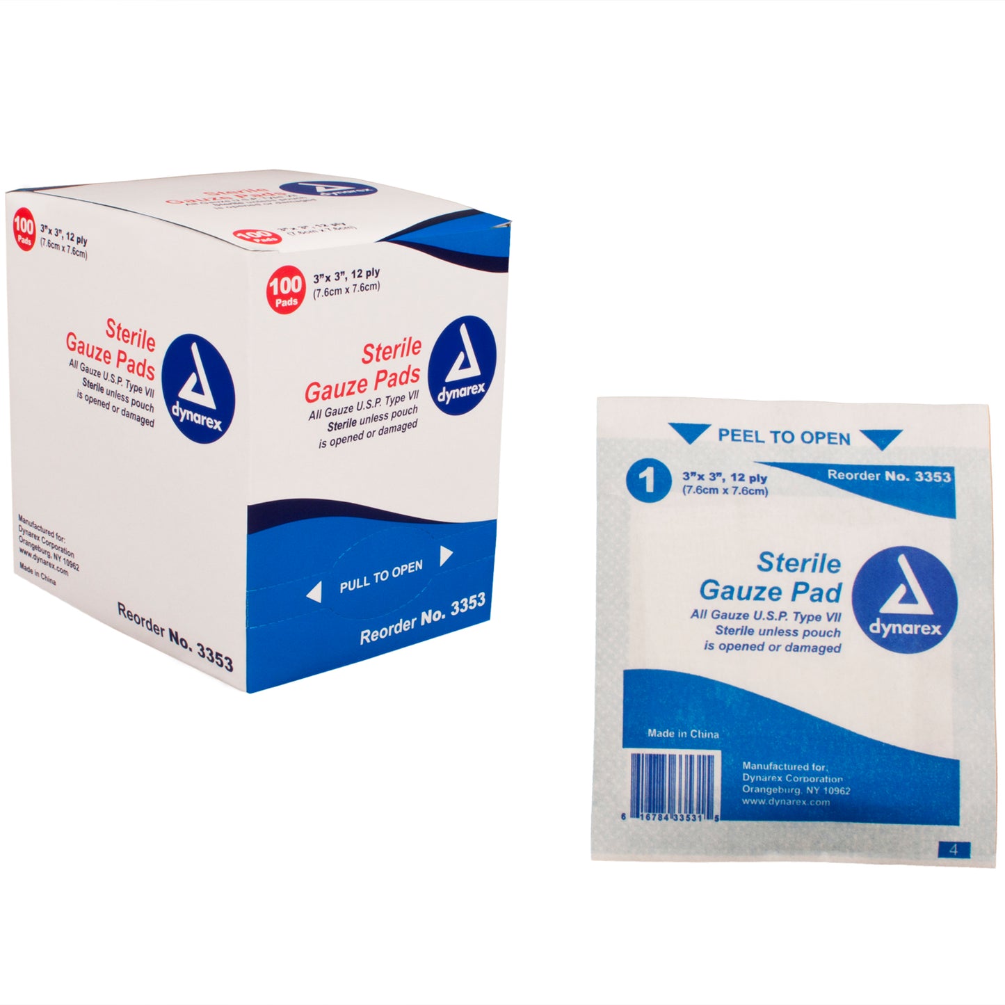 Dynarex - 12 Ply Gauze Pad Sterile 1's