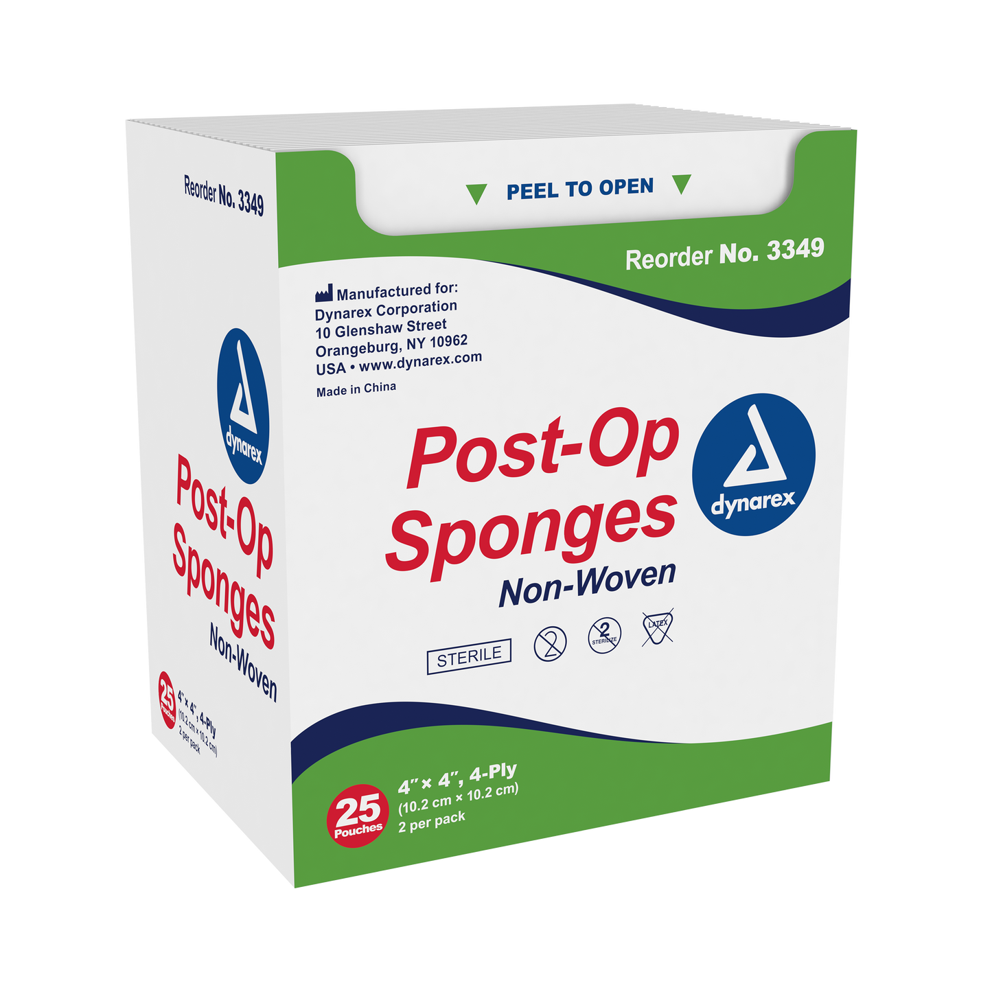 Dynarex - Post-Op Sponge 4 Ply Sterile 2's