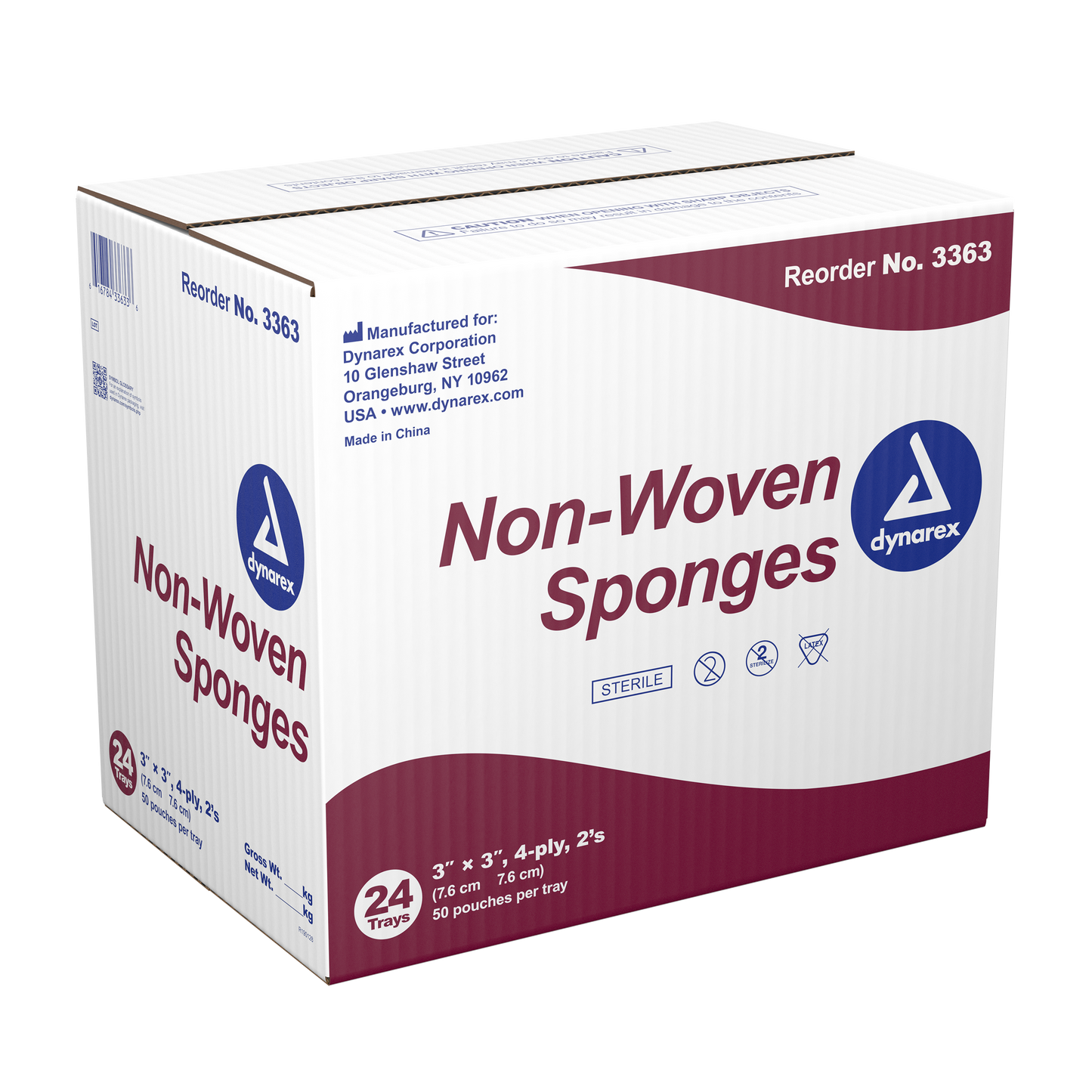 Dynarex - Non-Woven Sponge Sterile 2's 3"x 3" 4 Ply