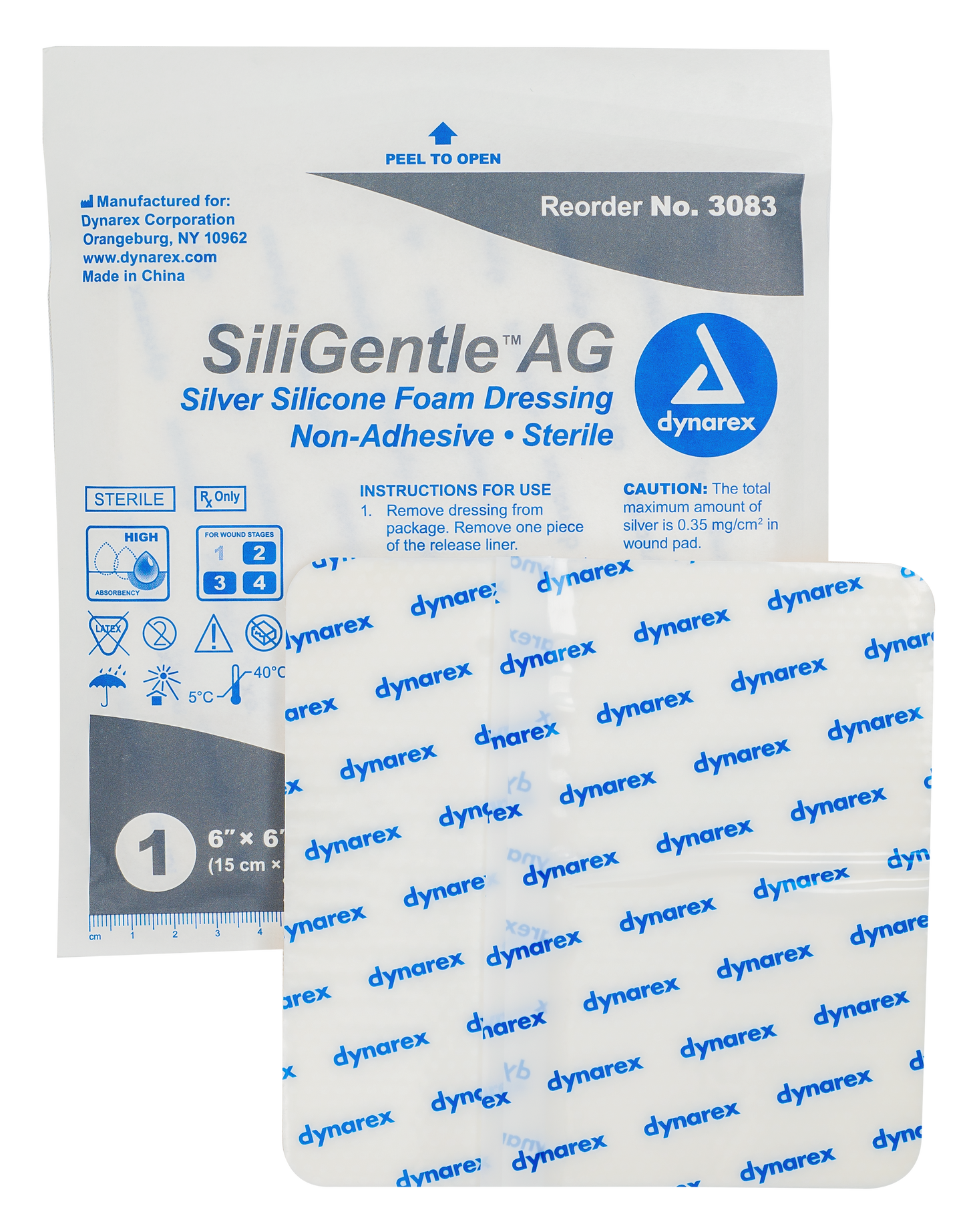 SiliGentle AG Silver Silicone Foam Dressing