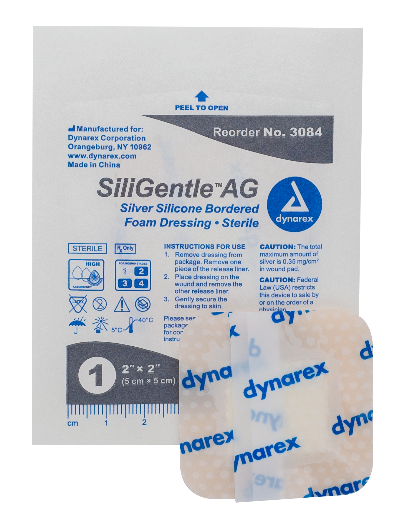 SiliGentle AG Silver Silicone Bordered Foam Dressing
