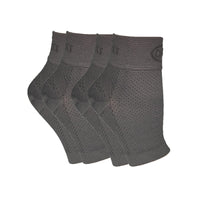 2-pack of grey GBM mmHg Compression Foot Sleeves with premium compression.