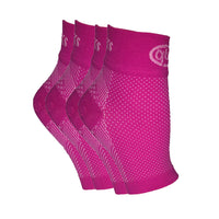 2-pack of pink GBM mmHg Compression Foot Sleeves for stylish pain relief.