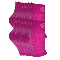 6-pack of pink GBM mmHg Compression Foot Sleeves for vibrant comfort and support.